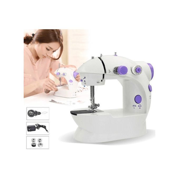 Home Tailor Electric Mini Portable Sewing Machine Double Speed Automatic Thread