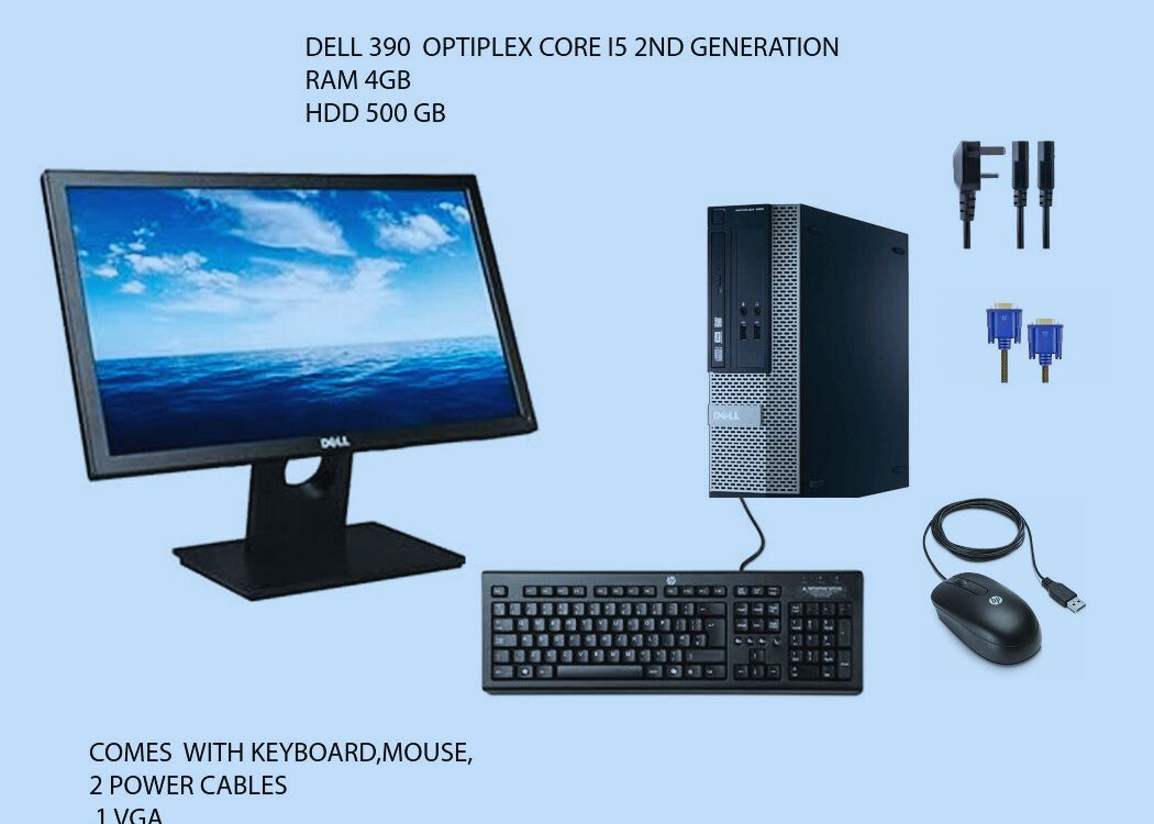 DELL Optiplex 390 Refurbished Intel Core I5 3.40GHz 4GB 500GB HDD + 19 INCHES DELL MONITOR