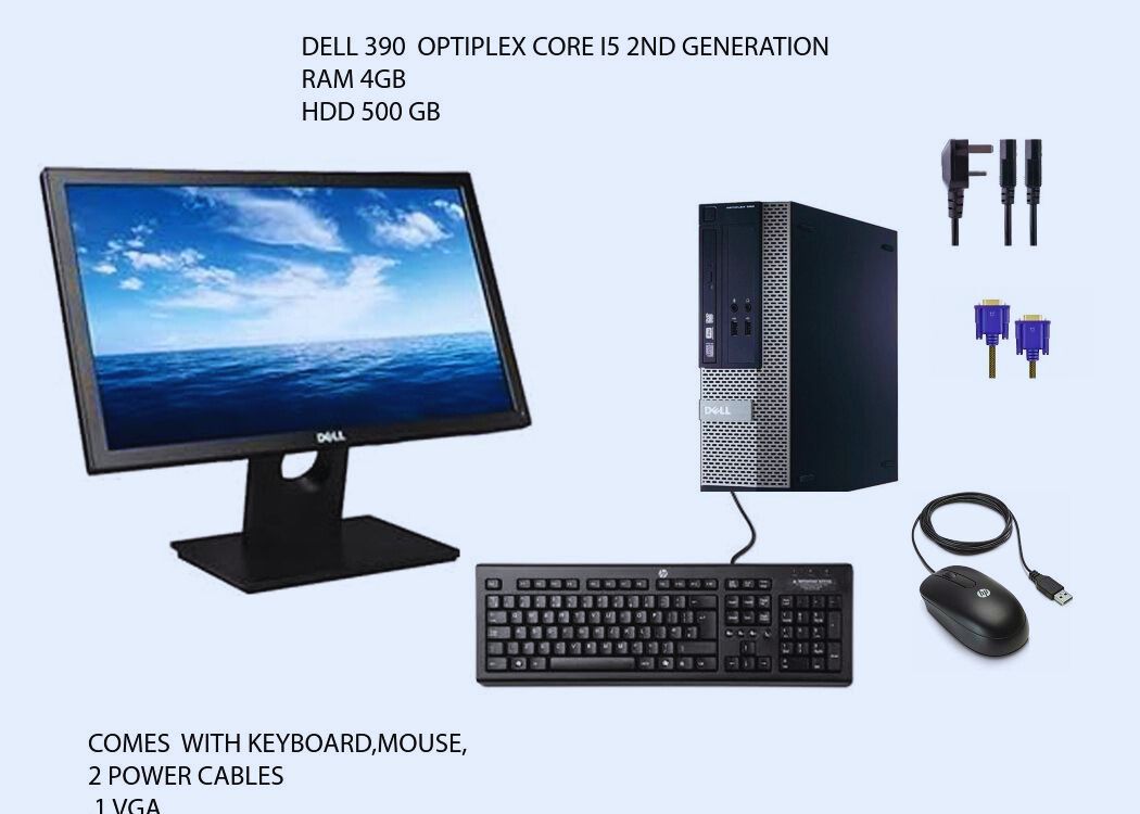 DELL Optiplex 390 Refurbished Intel Core I5 3.40GHz 4GB 500GB HDD + 19 INCHES DELL MONITOR