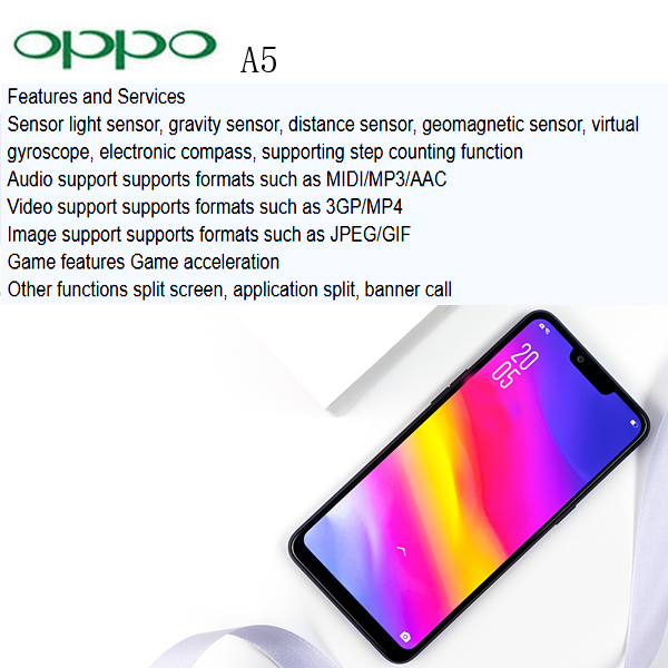 Refurbished OPPO A5  phone 100%Original 64GB 6GB Mobile Phone smart phones Dual SIM 64GB