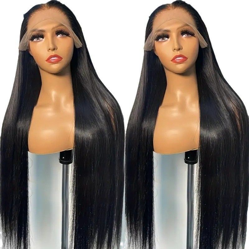 Cross-border new wig, African ladies before the lace fiber head cover, black long straight hair in multiple sizes to choose from