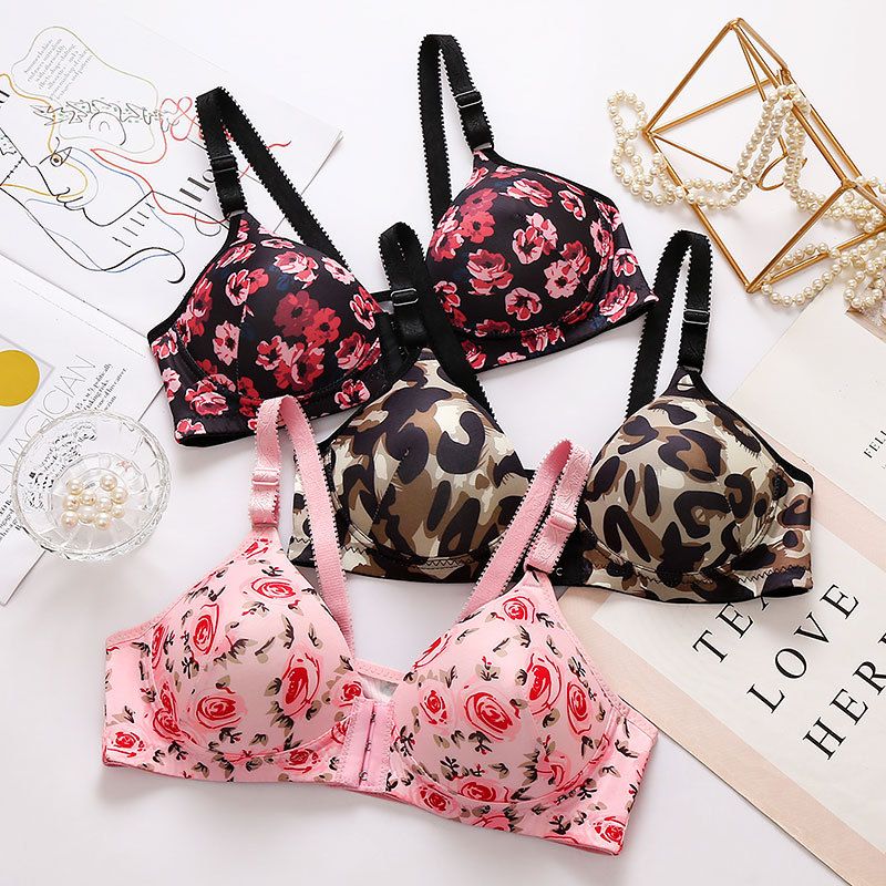 Peony front-buttoned lingerie women's thin, gathered, rimless, adjustable, large-breasted OBUMI tank top bra