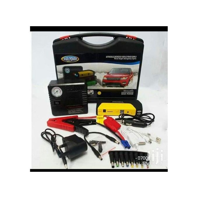 Portable Car Jumpstarter Kit with Tyre Inflator / Air Compressor Black