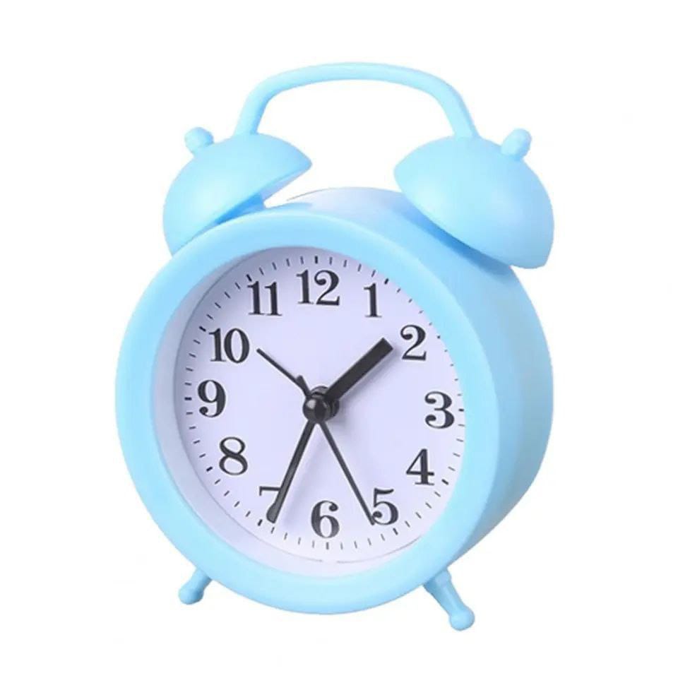 Bedside Cute Kids Alarm Clock Double Bell Clock Classic Home Cute,good for bedside table and kids decor, available in blue,pink,black and white