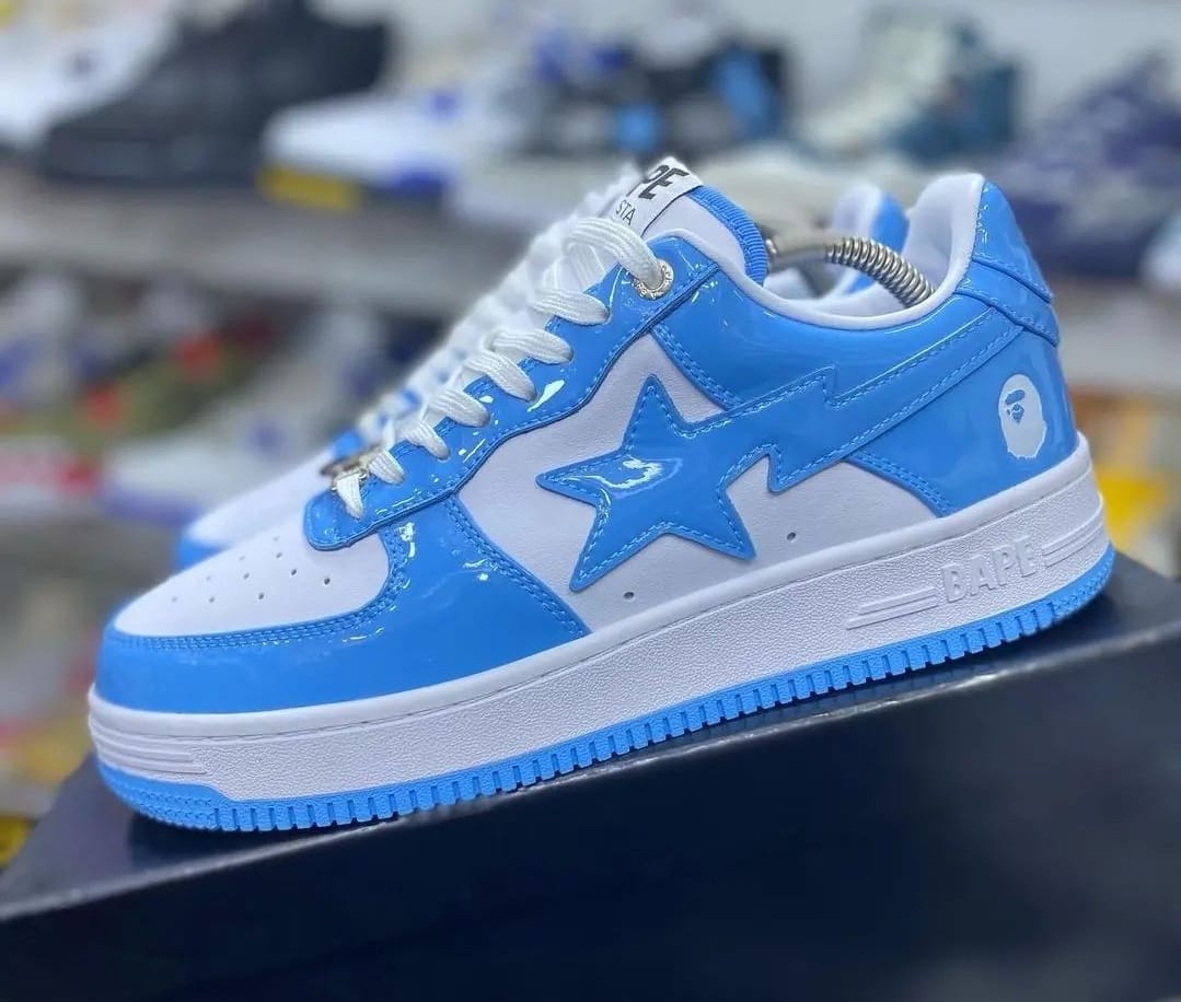 NEW ARRIVAL BAPESTA, BATHING APE , BLUE BAPE STA , UNISEX FASHIONABLE SNEAKERS.