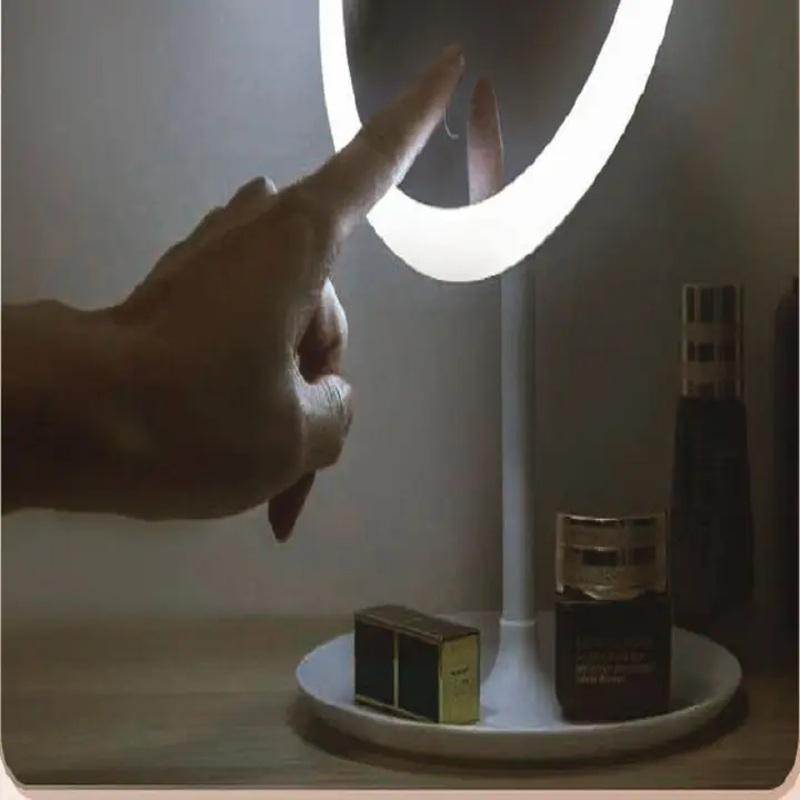 Makeup Mirror LED Light Intelligent Replenishing Desktop Vanity Mirror Folding Table To Carry Light Beauty Mirror