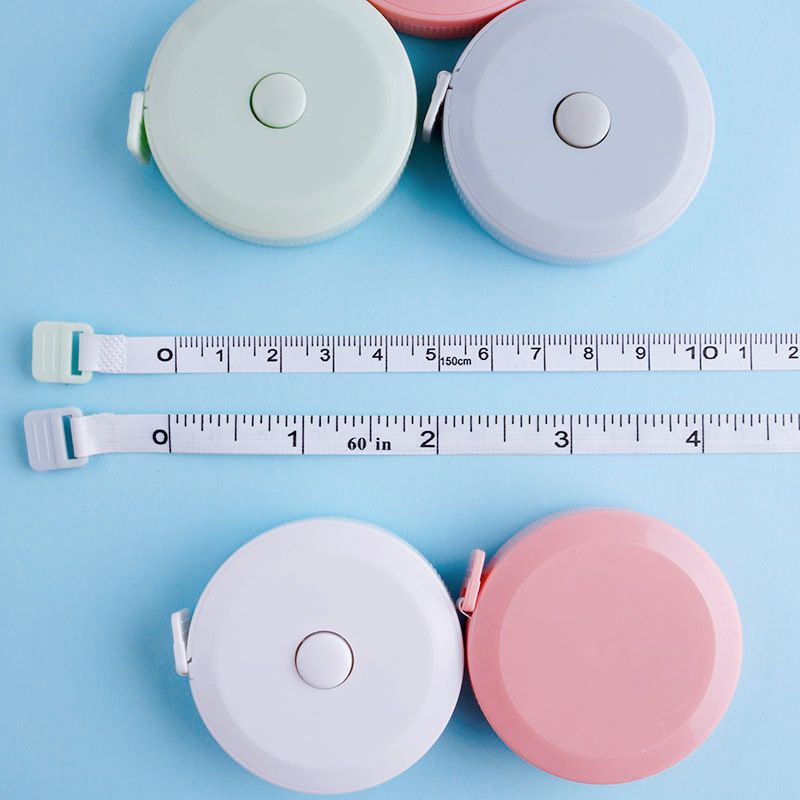 Multi-Purpose Circular Plastic Tape Measure 1.5m Automatic Retractable Tape Measure Clothes Mini Tape Measure Soft Tape Measure Three Circumference Measure