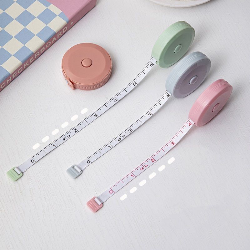 Multi-Purpose Circular Plastic Tape Measure 1.5m Automatic Retractable Tape Measure Clothes Mini Tape Measure Soft Tape Measure Three Circumference Measure