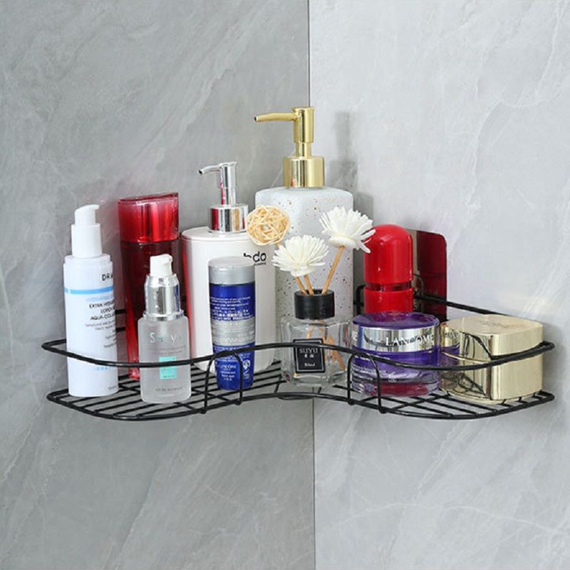Two-Tier Bathroom Storage Rack Toilet Washroom Perforation-Free Wall Hanging tripod Bathroom Toiletry Counter Cosmetics Storage Rack
