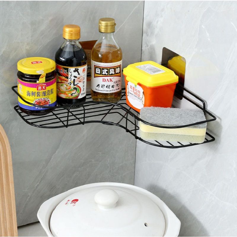 Two-Tier Bathroom Storage Rack Toilet Washroom Perforation-Free Wall Hanging tripod Bathroom Toiletry Counter Cosmetics Storage Rack