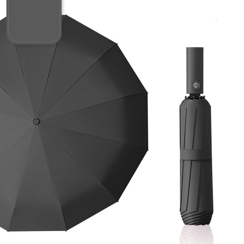 Upgraded Thick Vinyl Sunblock Umbrella Wholesale Manual Business Folding Umbrella Men's Sunny Umbrella Dual Use Sun Protection