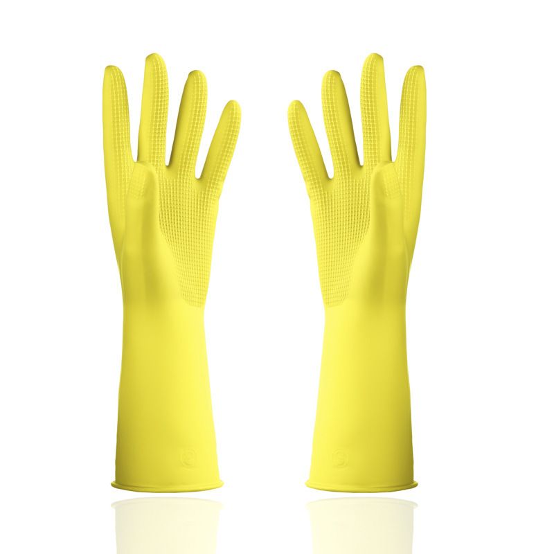 Beef Tendon Dish Washing Gloves Rubber Latex Gloves Work Laundry Waterproof Rubber Household Kitchen Yellow Gloves