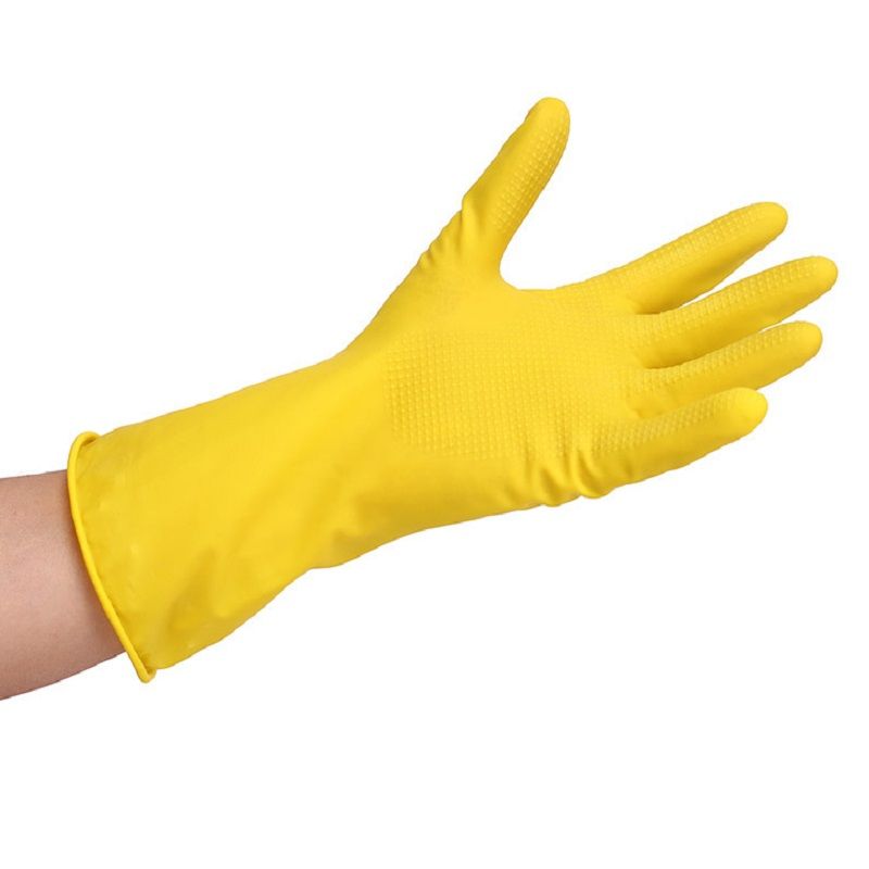 Beef Tendon Dish Washing Gloves Rubber Latex Gloves Work Laundry Waterproof Rubber Household Kitchen Yellow Gloves