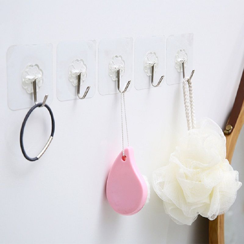 10 Piece Hook Wall Hanging Wall Non-punching Clothes Hanging Hook Paste Suction Cup Bearing Non-trace Nail Frame Strong Adhesive Hook