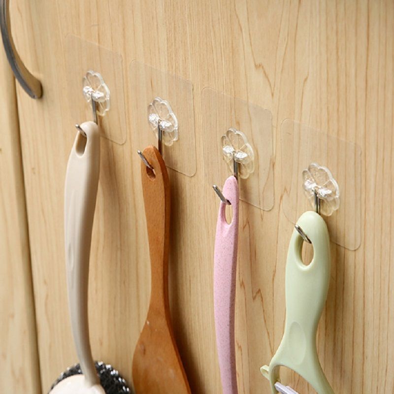 10 Piece Hook Wall Hanging Wall Non-punching Clothes Hanging Hook Paste Suction Cup Bearing Non-trace Nail Frame Strong Adhesive Hook