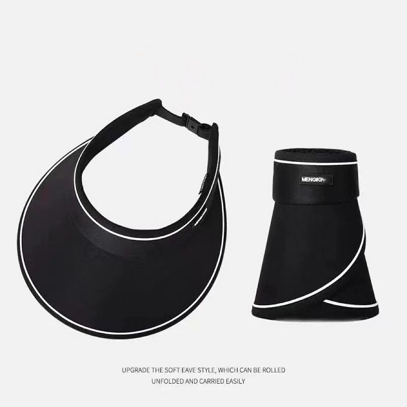 UPF50+ Sunblock Hat Empty Top Women's Summer UV Protection UV Visor with Large Overhang Folding Sun Hat