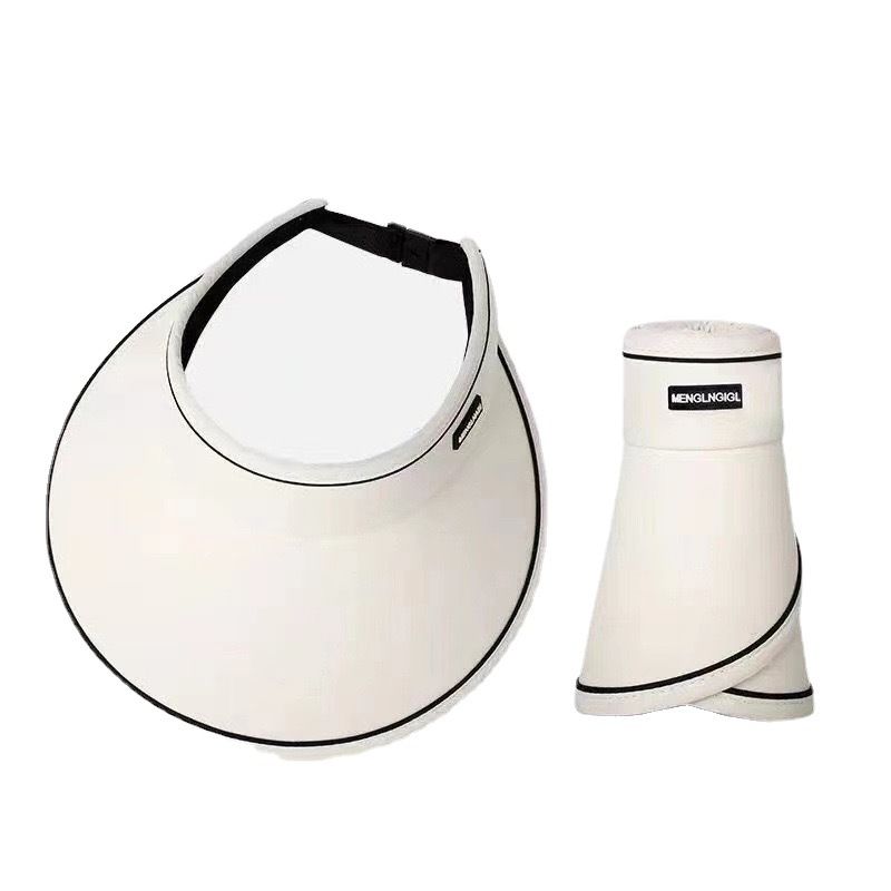 UPF50+ Sunblock Hat Empty Top Women's Summer UV Protection UV Visor with Large Overhang Folding Sun Hat