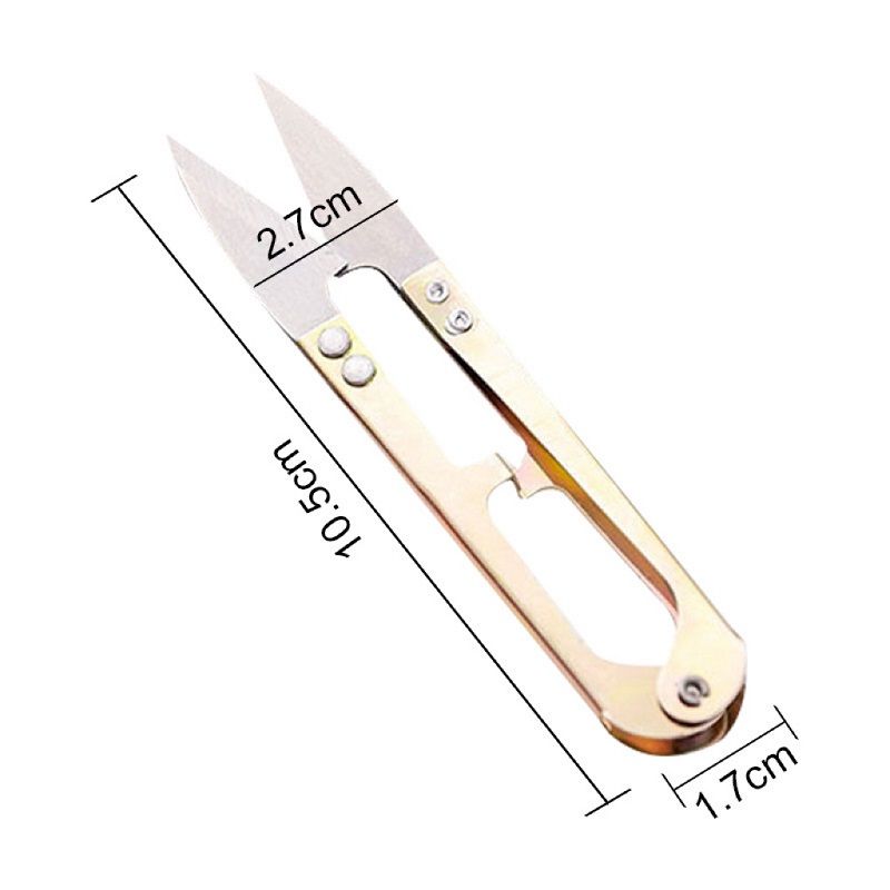 U-spring Yarn Cutters Thread Cutters Fishing Thread Cutters Sewing Scissors Bag Small Household Scissors Of Colored Metal