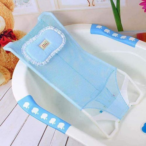 Baby Bathtub Shower Mesh Support Kids Safety Bath - Blue