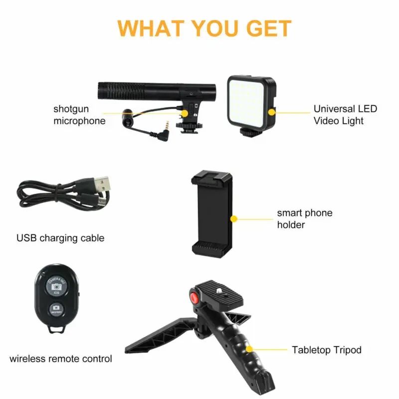 New Arrivals Tripod Stand Phone Holder with Ring Light Microphone for Video Recording