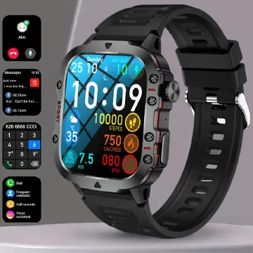 New Rugged Smart Watch Men Wireless Call Waterproof Sport Fitness AI Voice Outdoor 100+ Sports Modes Outdoor Smartwatch as picture A