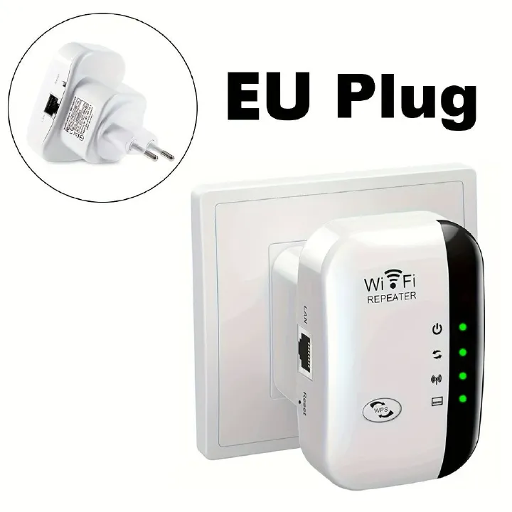 EU Plus, WiFi extender, connecting 35 devices in 4 modes, 360 ° coverage, supporting Ethernet ports, elevating WiFi signal to 300Mbps - remote wireless repeater access point