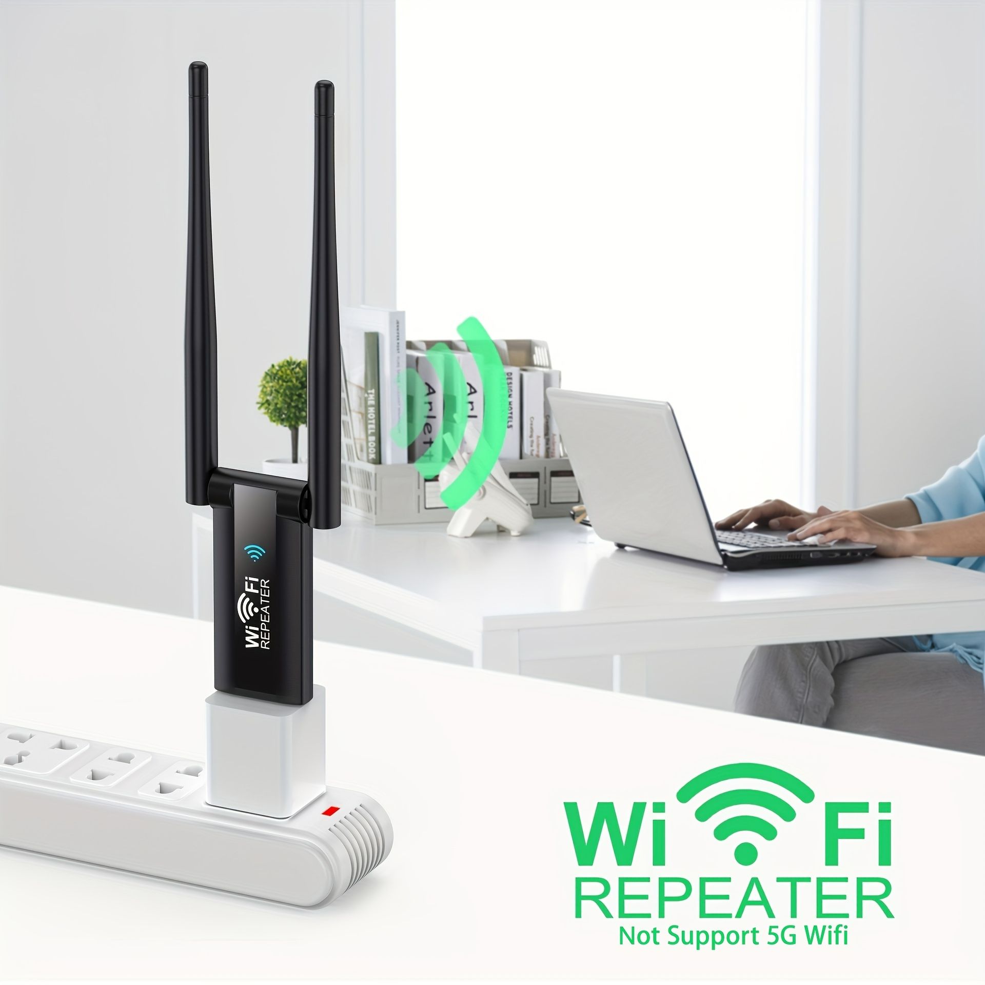 Wireless Wifi Signal Amplifier, 300Mbps 2.4G Portable Signal Booster Repeater, USB-Powered High-Power WiFi Hotspot Extender For Computer Office Indoor