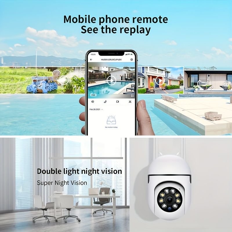 Cam With Color Night Vision Wireless 1080p HD Indoor/Outdoor Video Camera 2-Way Audio Wireless Security Camera Pan/Tilt/Zoom Wi-Fi Smart Home Security Camera With Motion Tracking For Baby & Pet