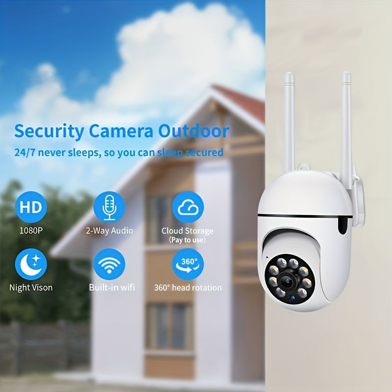 Cam With Color Night Vision Wireless 1080p HD Indoor/Outdoor Video Camera 2-Way Audio Wireless Security Camera Pan/Tilt/Zoom Wi-Fi Smart Home Security Camera With Motion Tracking For Baby & Pet