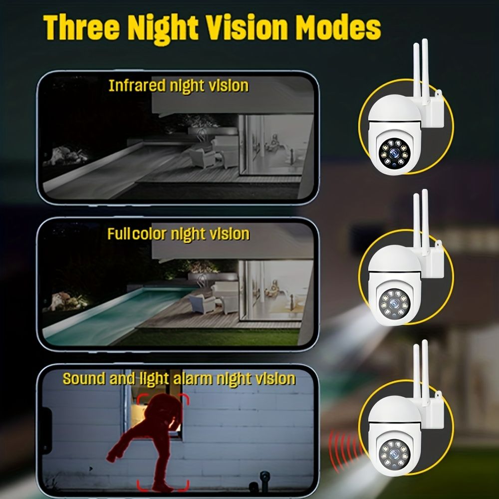 Cam With Color Night Vision Wireless 1080p HD Indoor/Outdoor Video Camera 2-Way Audio Wireless Security Camera Pan/Tilt/Zoom Wi-Fi Smart Home Security Camera With Motion Tracking For Baby & Pet