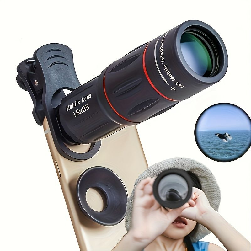 A Set Of Universal Mobile External Phone Lens, Mobile Accessories, 18X Optical Zoom Lens, Mobile Camera Single Lens, Suitable For Most Smartphones