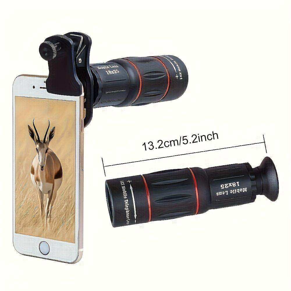 A Set Of Universal Mobile External Phone Lens, Mobile Accessories, 18X Optical Zoom Lens, Mobile Camera Single Lens, Suitable For Most Smartphones