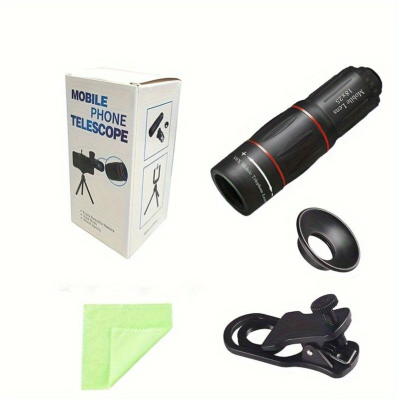A Set Of Universal Mobile External Phone Lens, Mobile Accessories, 18X Optical Zoom Lens, Mobile Camera Single Lens, Suitable For Most Smartphones