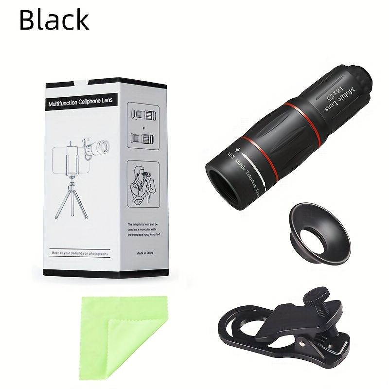 A Set Of Universal Mobile External Phone Lens, Mobile Accessories, 18X Optical Zoom Lens, Mobile Camera Single Lens, Suitable For Most Smartphones
