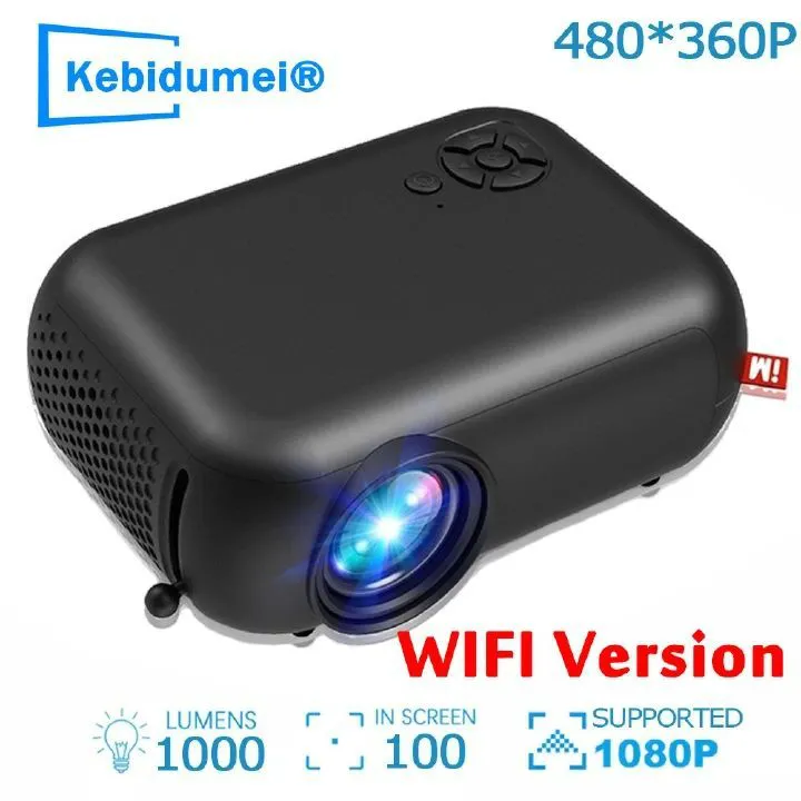 Update Vesrion MINI WiFi Projector Wireless Projector Travel Camping 1080P Projectors 4K 2.4G TV Home Theater Cinema HDMI-compatible Video Support Phone