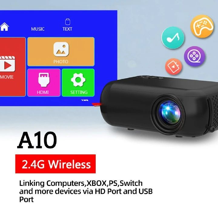 Update Vesrion MINI WiFi Projector Wireless Projector Travel Camping 1080P Projectors 4K 2.4G TV Home Theater Cinema HDMI-compatible Video Support Phone
