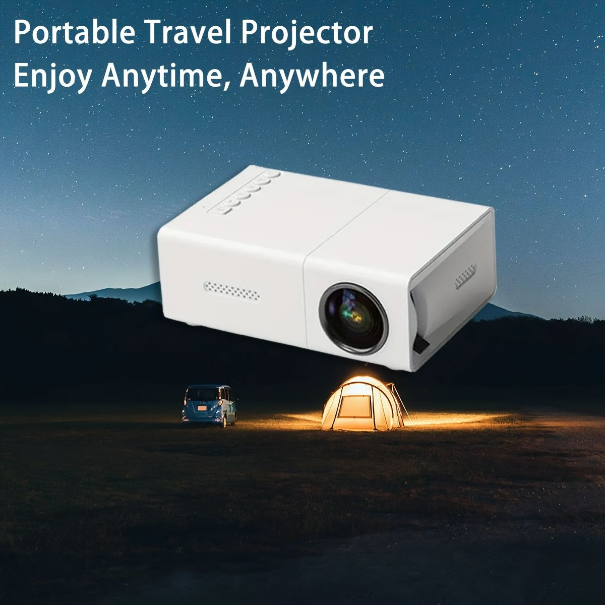 Mini HD Portable Projector - Crisp, Vibrant Viewing Anywhere - Built-in Speakers, Multiple Interfaces - Perfect for Gaming, Outdoor Movies, Camping, Home Theater & Office Presentations