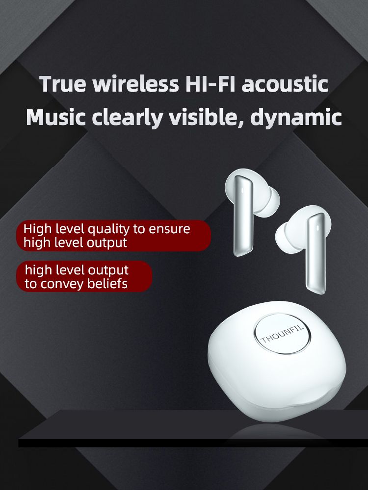 THOUNFIL ZY04 By Scorpion Tech  True Wireless Earbuds, 10mm Drivers with Big Bass, Bluetooth 5.3, 40H Long Playtime, Water-Resistant, 2 Mics for AI Clear Calls, 22 Preset EQs