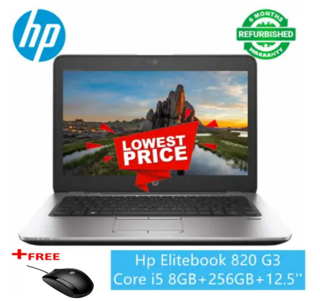 [Core i5+8gb+256gb ssd +12.5''] Refurbished Hp Elitebook 820 G3 Laptop Intel Core i5 6th Gen 8GB RAM / 256GB SSD 12.5" Notebook Laptop Computer Windows 10