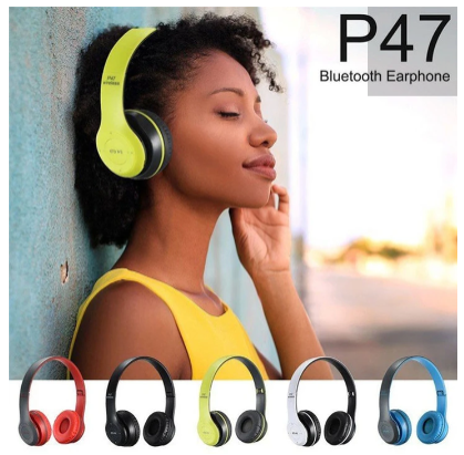 Wireless Bluetooth Headphones P47/ST3 Stereo Bass With TF Radio Mic 3.5 jack pin for IOS/Android