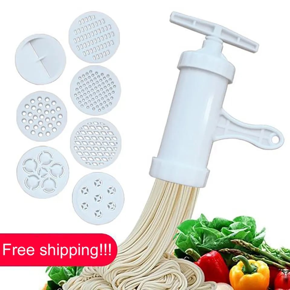 Household Manual Plastic Noodle Maker Press Pasta Machine High Quality
Easy to use and easy to clean. And it is safty
.Does not leak any dough when pressing.
DIY

WHAT’S IN THE BOX
1xNoodle Maker