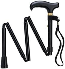 NEW Folding Walking Stick with Light, OOCOME Foldable Walking Sticks for Men & Women Seniors Walking Aids Collapsible Walking Cane with Non-Slip Base Adjustable Height