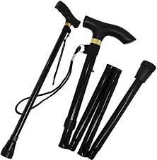 NEW Folding Walking Stick with Light, OOCOME Foldable Walking Sticks for Men & Women Seniors Walking Aids Collapsible Walking Cane with Non-Slip Base Adjustable Height