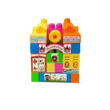 LARGE Castle Toy Block For Kids 29 Pcs Colorful Plastic Building Blocks Fun And Education Background