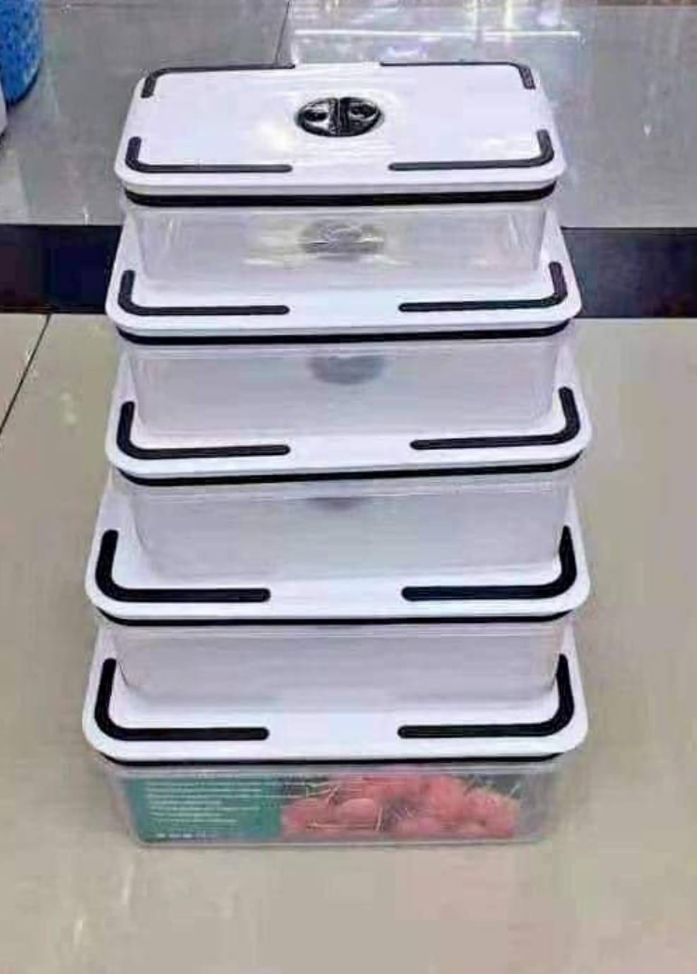 5 in 1 Compartment Fridge Organizer Keeps Fruits, Vegetables, Meat, Fish Fresh Longer