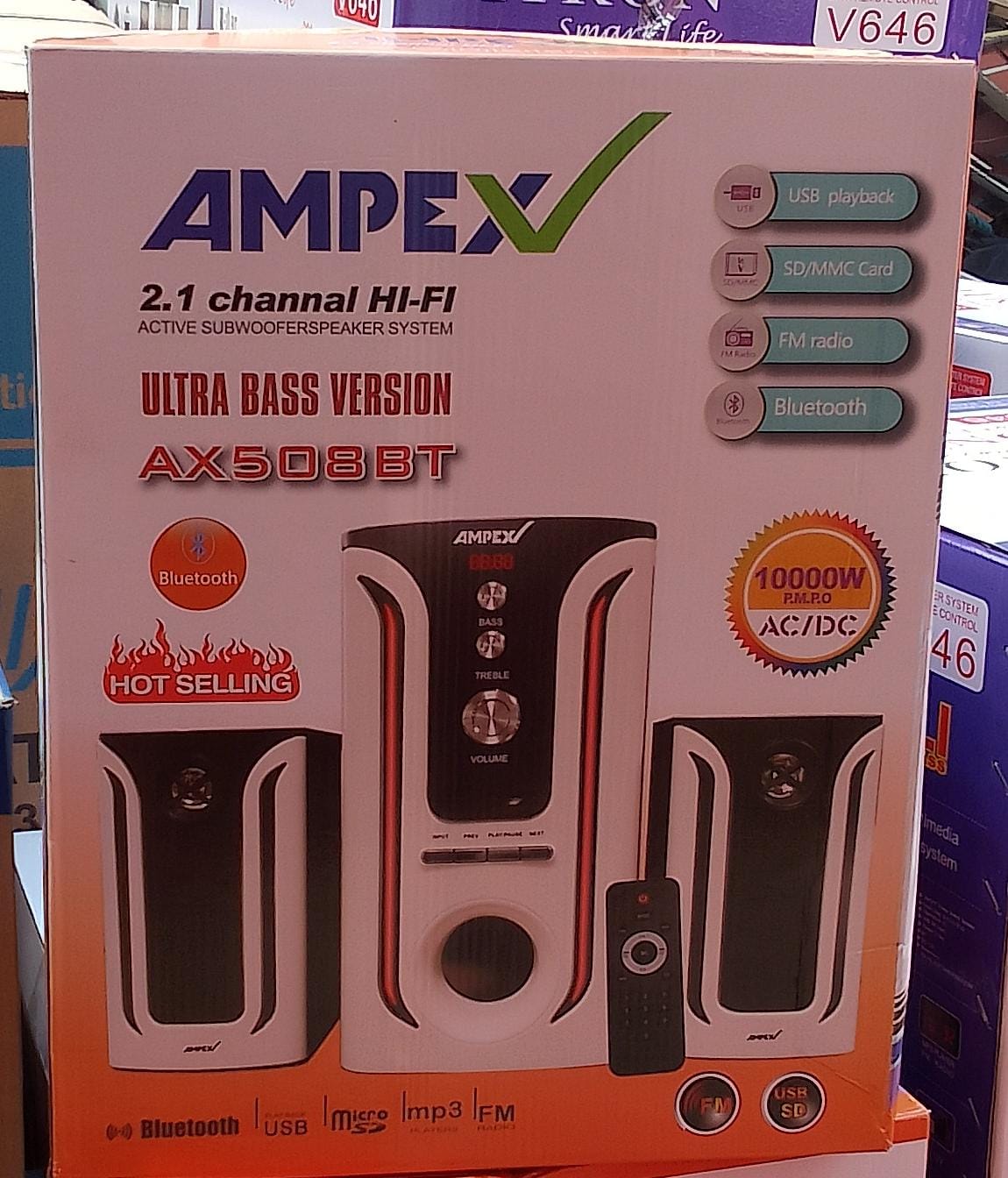 Ampex Sound Speaker - 10000W ,BLUETOOTH,USB And FM
Bring your living room to life with this stylish subwoofer from Ampex. This sound system is designed for the extreme entertainment lovers to enjoy t