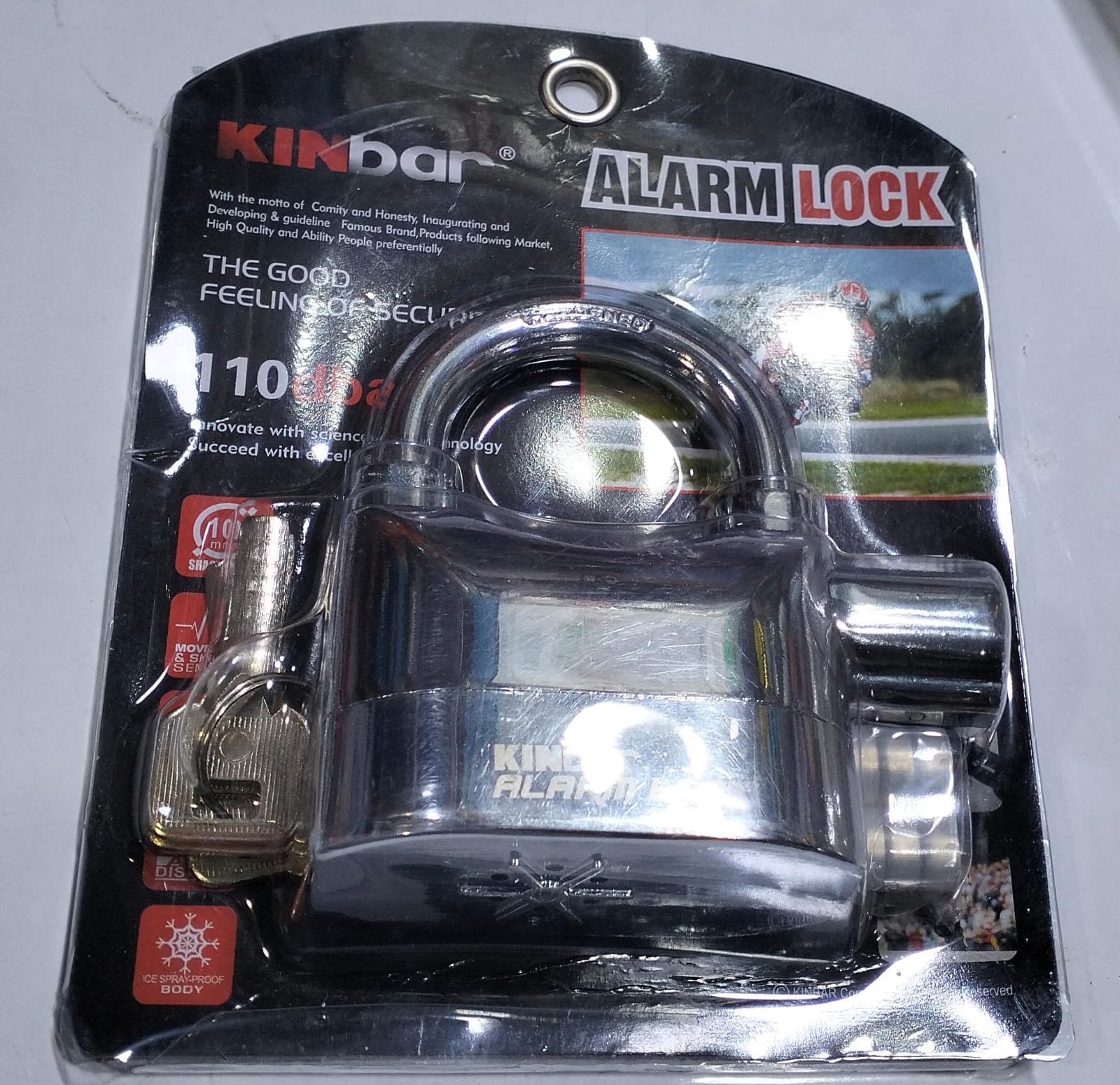 Kinbar Padlock Quality Alarm Lock Siren Padlock For Home % Office Security