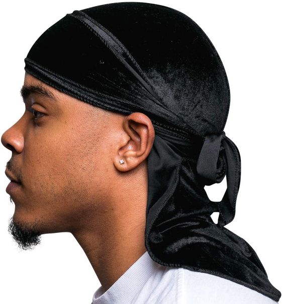 Smooth Velvet Durag for Men & Women, Long Double Wide Straps, Premium Velvet Durag for Men and Women - Ultra Soft and Comfortable | Custom Hair Styling for 360 Waves, Curls, Dreadlocks
