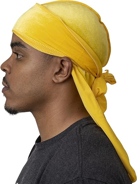 Smooth Velvet Durag for Men & Women, Long Double Wide Straps, Premium Velvet Durag for Men and Women - Ultra Soft and Comfortable | Custom Hair Styling for 360 Waves, Curls, Dreadlocks