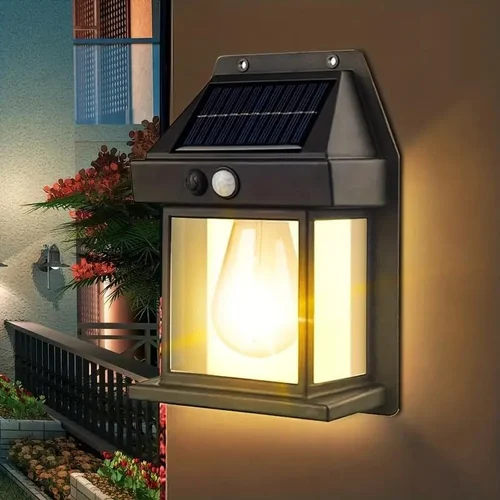 SOLAR INTERACTION WALL LAMP 888 | Outdoor Solar Power Lamp, Waterproof Outdoor Solar Motion Sensors Wall Lights, Fence Lights Solar, Exterior Wall Mount Lighting for Patio Yard